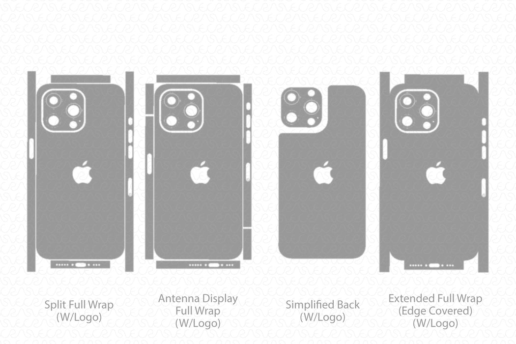 iPhone 15 Pro Full Wrap Skin Vector CutFile Template