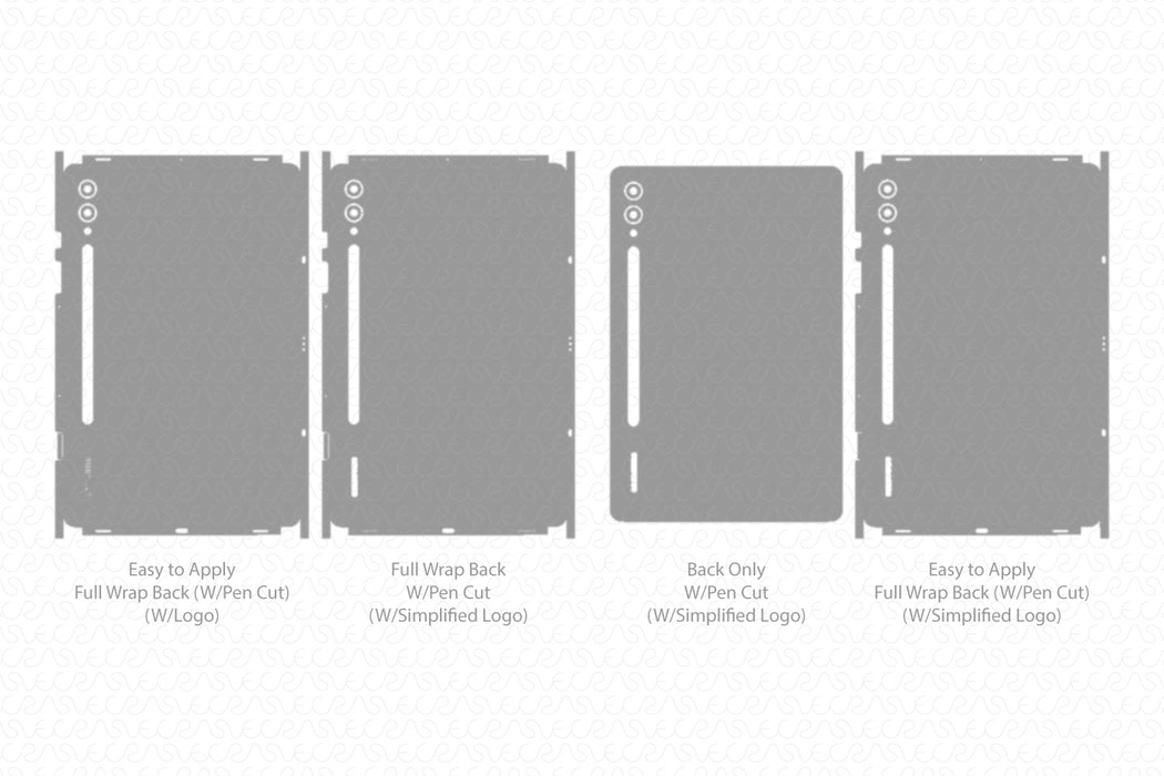 Galaxy Tab S9 Plus Full Wrap Skin Vector CutFile Template