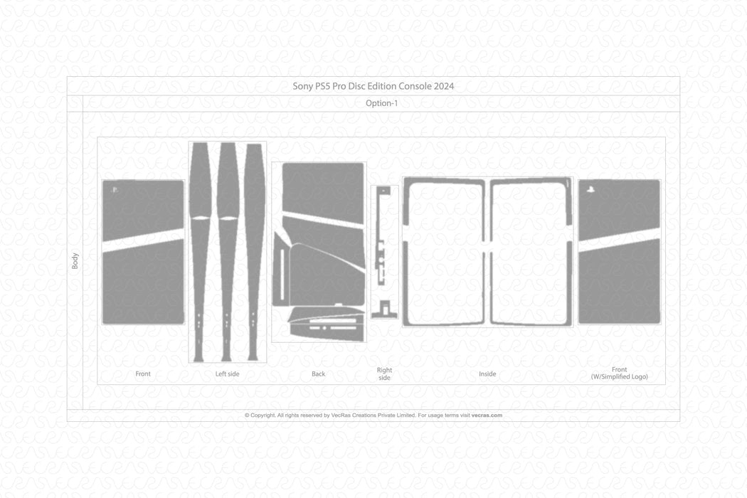 Sony PS5 Pro Disc Edition Console 2024 | Vinyl Skin Cut File Template