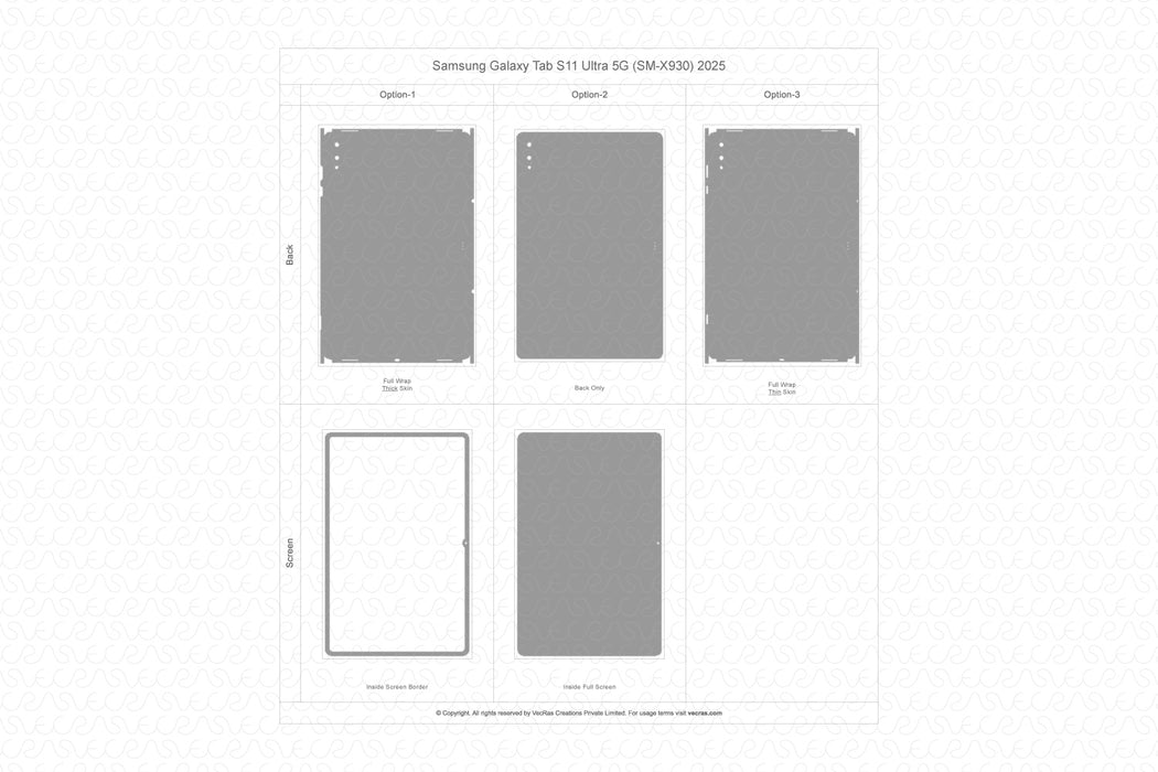 Samsung Galaxy Tab S11 Ultra 5G 2025 Skin Cutfile