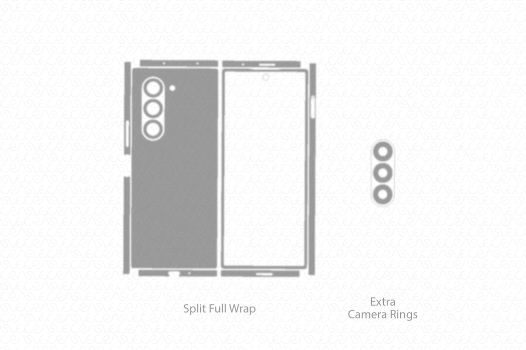 Galaxy Z Fold 6 5G Full Wrap Skin Vector CutFile Template