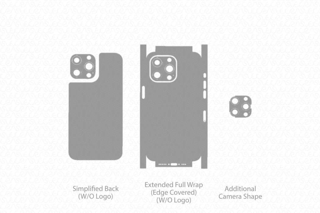 iPhone 15 Pro Full Wrap Skin Vector CutFile Template