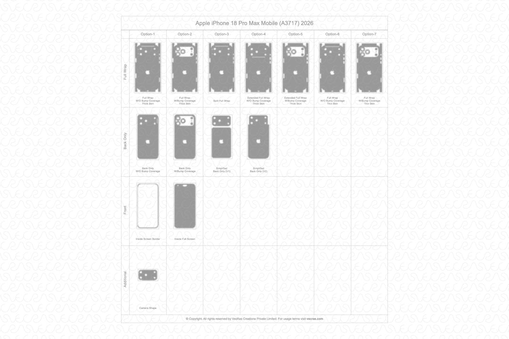 iPhone 18 Pro Max Mobile 2026 | Vinyl Skin Cut File Template