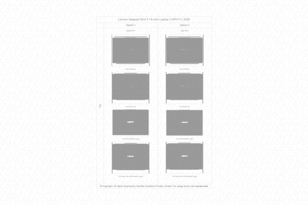 Lenovo Ideapad Slim 5/5i 14-inch Laptop 2026 | Vinyl Skin Cut File Template