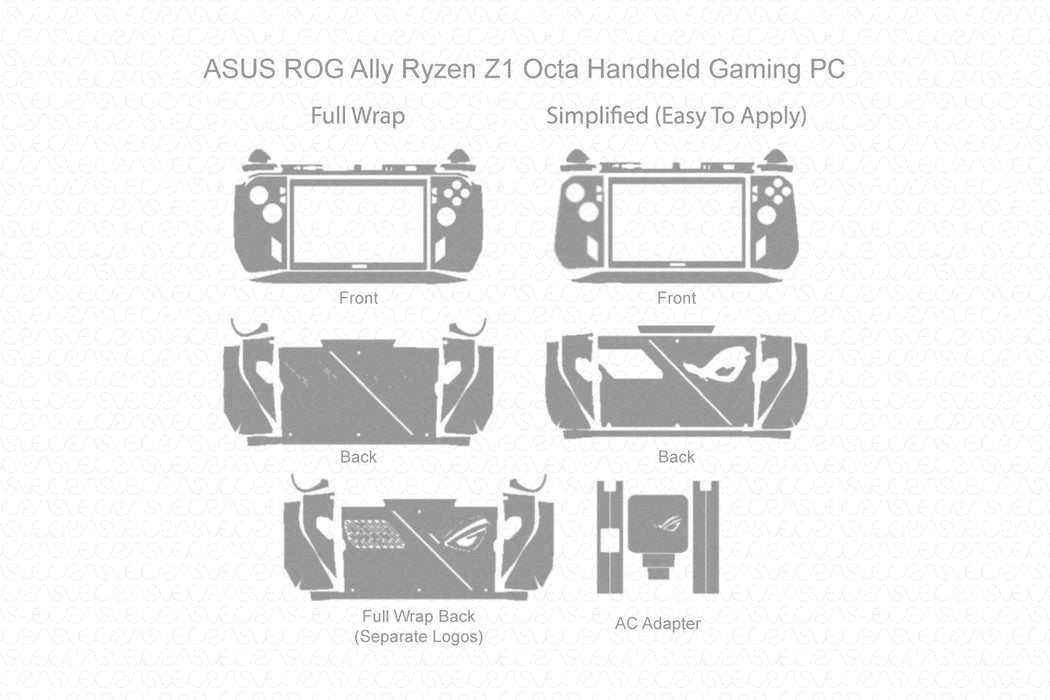 Asus ROG Ally Gaming PC Full Wrap Skin Vector CutFile Template