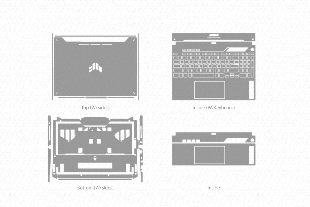 ASUS TUF Gaming A15 Laptop 2024 | Vinyl Skin Cut File Template