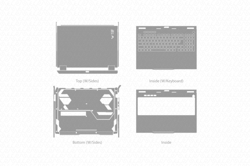 ASUS TUF A16 Laptop 2025 | Vinyl Skin Cut File Template 
