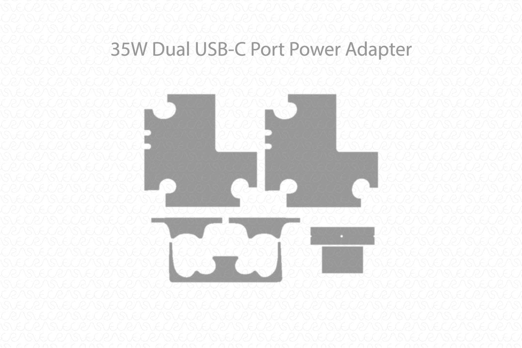 Apple 35W Dual Port USB-C Power Adapter Full Wrap Skin Vector CutFile Template