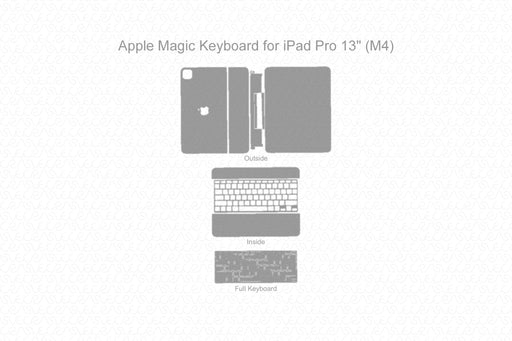 Magic Keyboard for iPad Pro 13 M4 Full Wrap Skin Vector CutFile Template