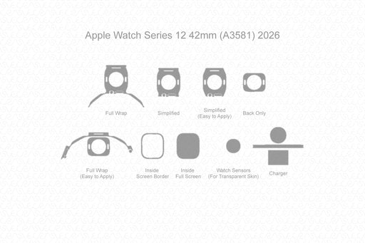 Apple Watch Series 12 42mm 2026 | Skin Template Vector