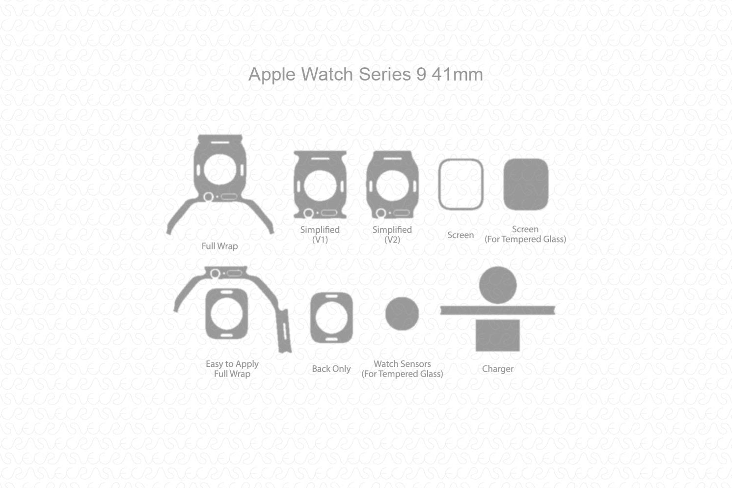 Apple Watch Series 9 41mm Skin CutFile Vector Template Full Wrap SVG ...