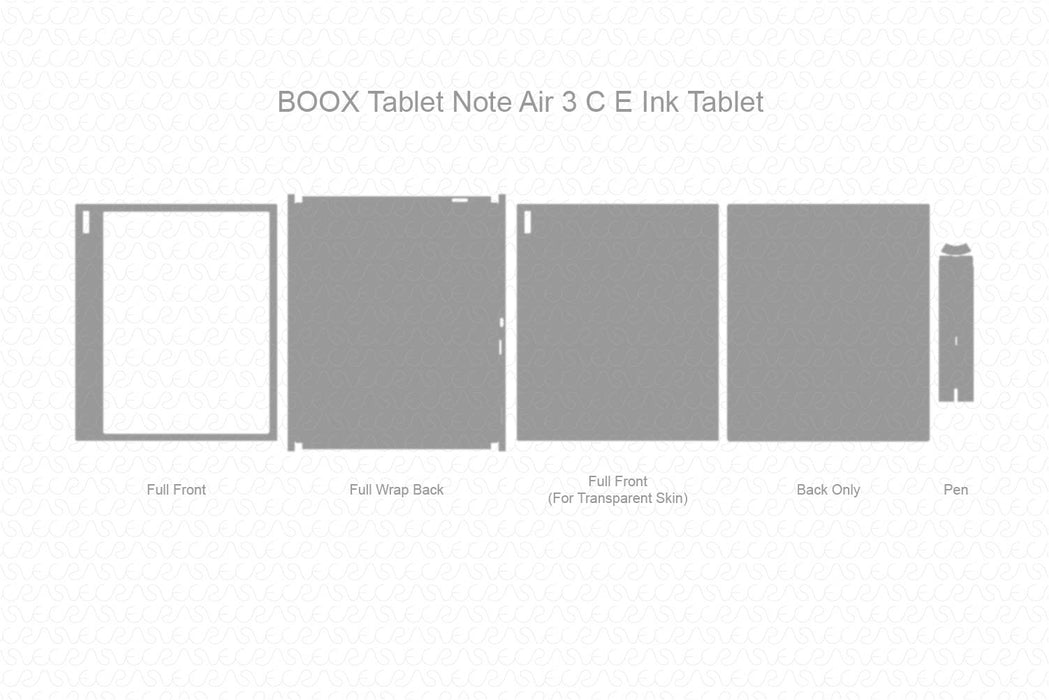 BOOX Note Air 3 CE Ink Tablet Full Wrap Skin Vector CutFile Template