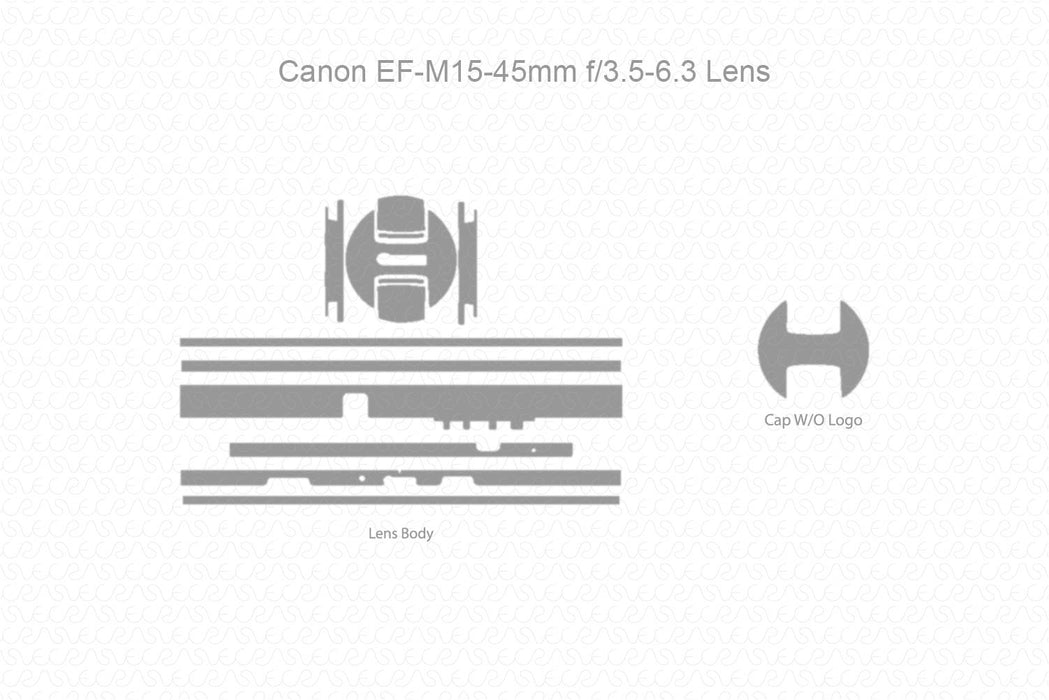 Canon EF M15-45mm f/3.5-6.3 Lens Full Wrap Skin Vector CutFile Template