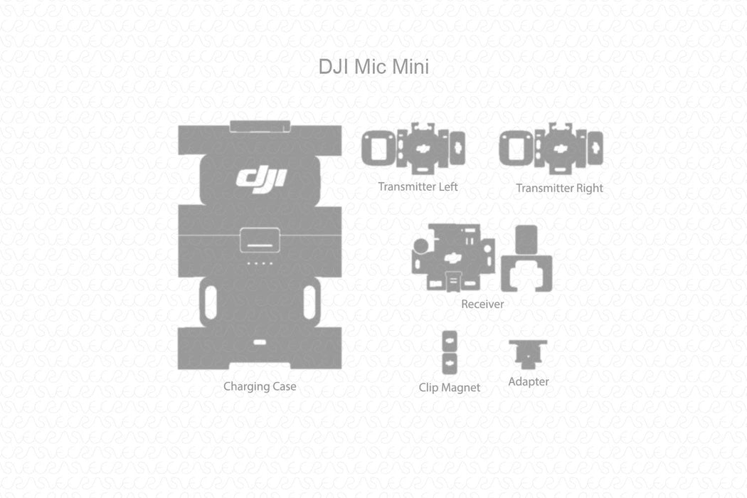 DJI Mic Mini Full Wrap Skin Template Vector