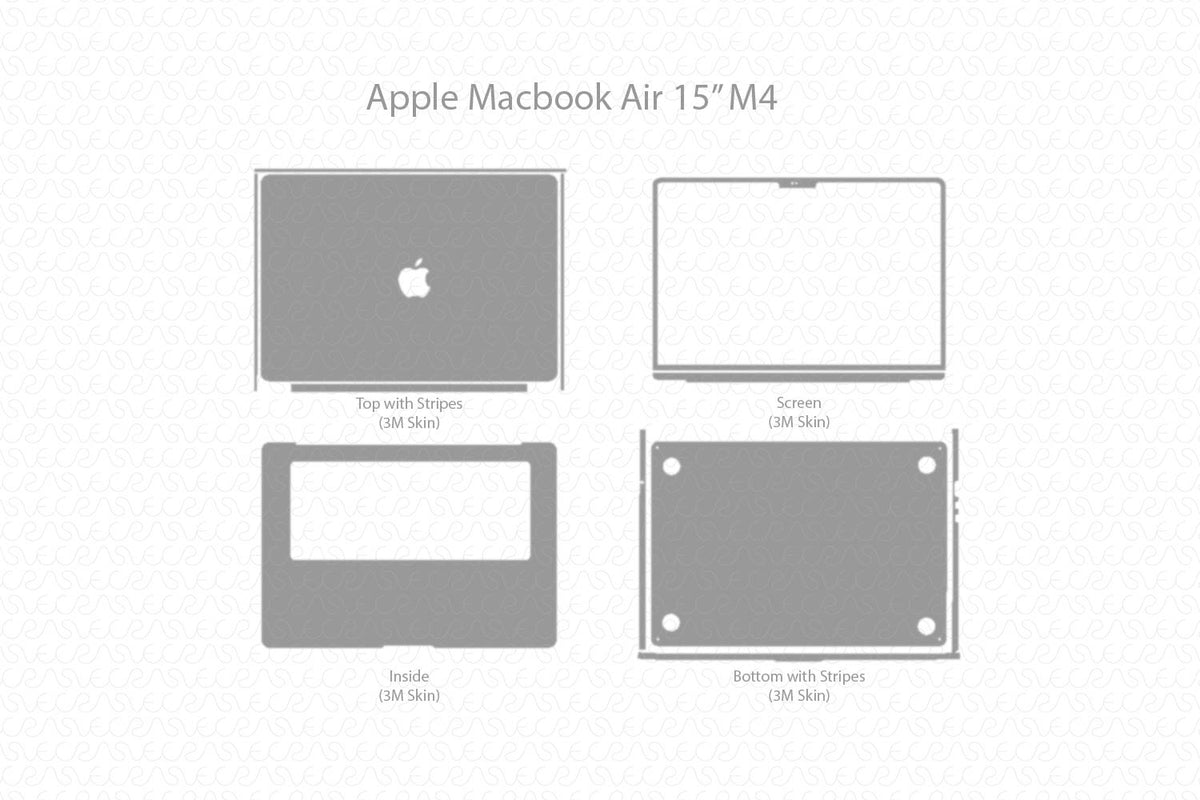 Exclusive MacBook Air 15 M4 2025 Skin CutFile Vector Template Full Wrap ...