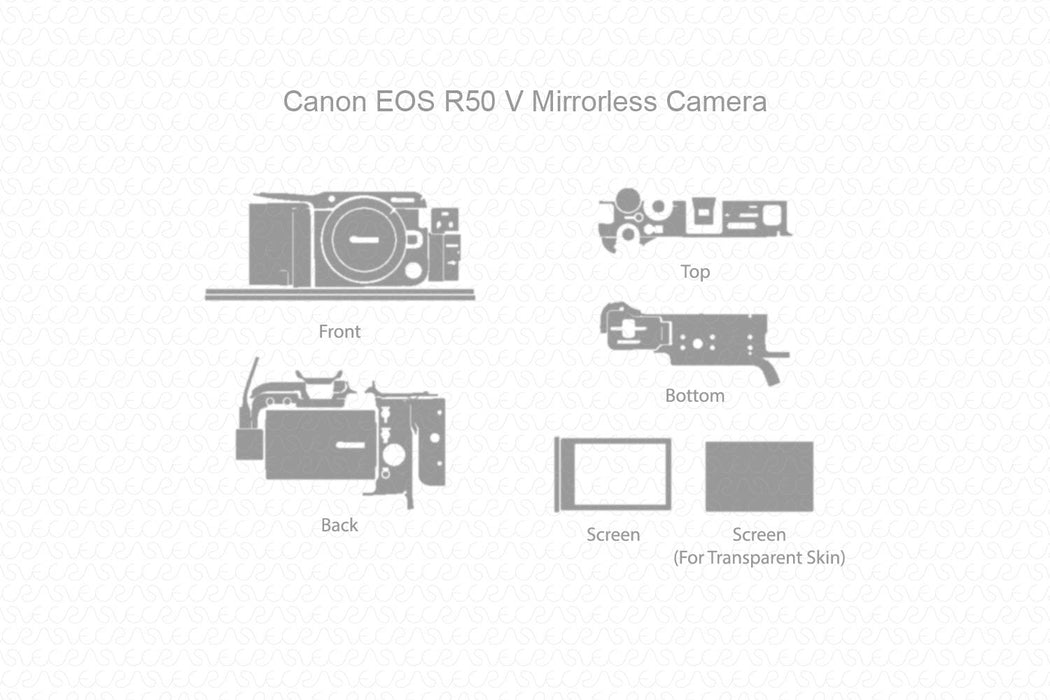 Canon EOS R50 V Mirrorless Camera 2025 | Skin Template Vector