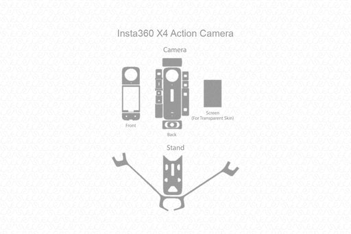 Insta360 X4 Action Camera Full Wrap Skin Vector CutFile Template