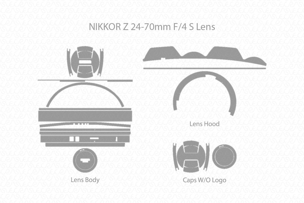 Nikon NIKKOR Z 24-70mm f/4 S LensFull Wrap Skin Vector CutFile Template