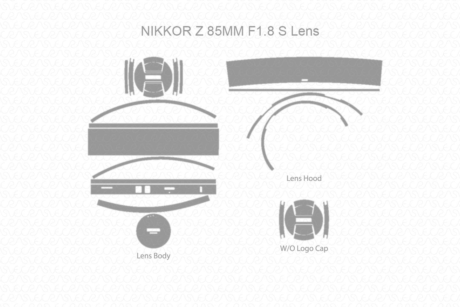 NIKKOR Z 85MM F1.8 S Lens Skin CutFile Vector Template Full Wrap SVG ...