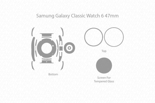 Galaxy Watch 6 Classic 47mm Full Wrap Skin Vector CutFile Template