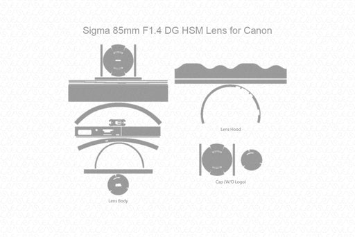 Sigma 85mm F1.4 for Canon Lens Skin CutFile Vector Template 2016