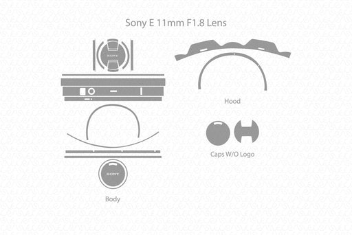 Sony E 11mm F1.8 Lens Full Wrap Skin Vector CutFile Template