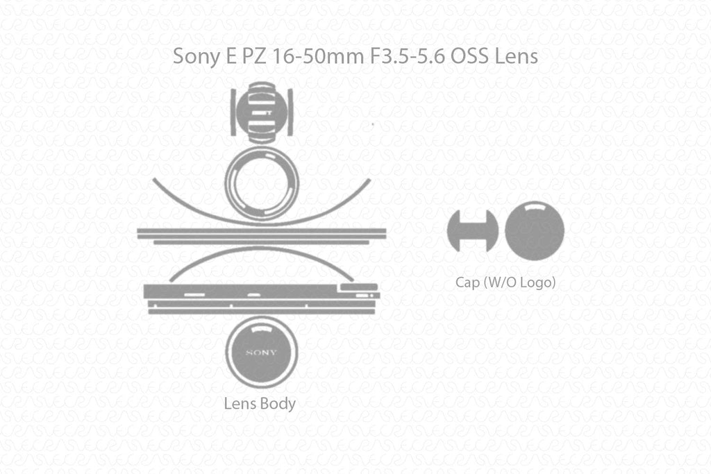 Sony E PZ 16-50mm Lens Full Wrap Skin Vector Template 