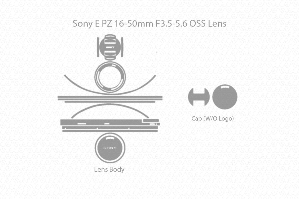 Sony E PZ 16-50mm Lens Full Wrap Skin Vector Template 