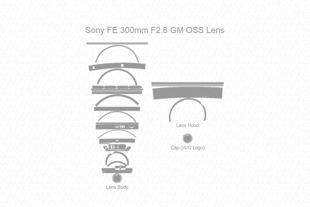 Sony FE 300mm F2.8 GM Lens Full Wrap Decal Skin Cutfile Template