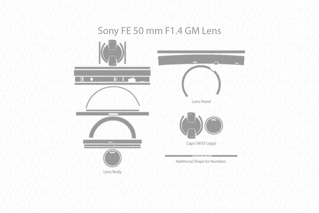 Sony FE 50mm F1.4 GM Full Wrap Skin Vector CutFile Template