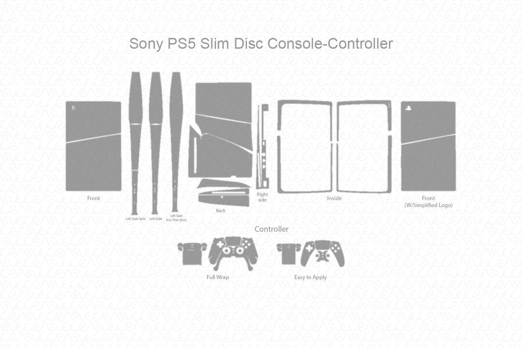 Sony PS5 Slim Disc Console Controller Skin CutFile Template 