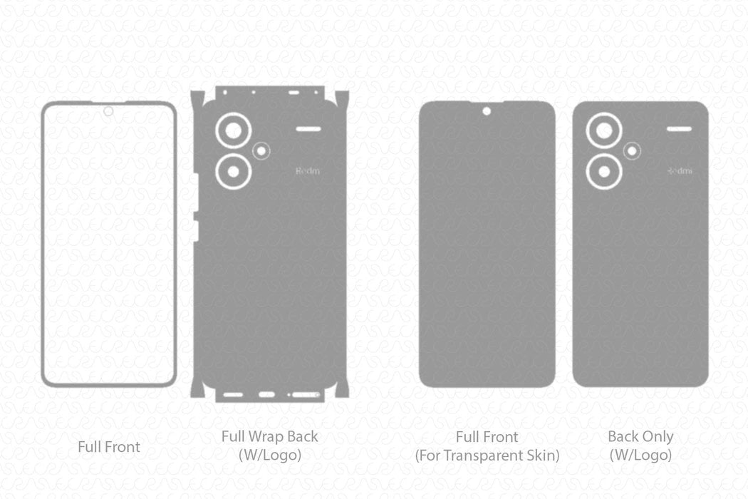 Redmi Note 13 Pro Plus Full Wrap Skin Vector CutFile Template