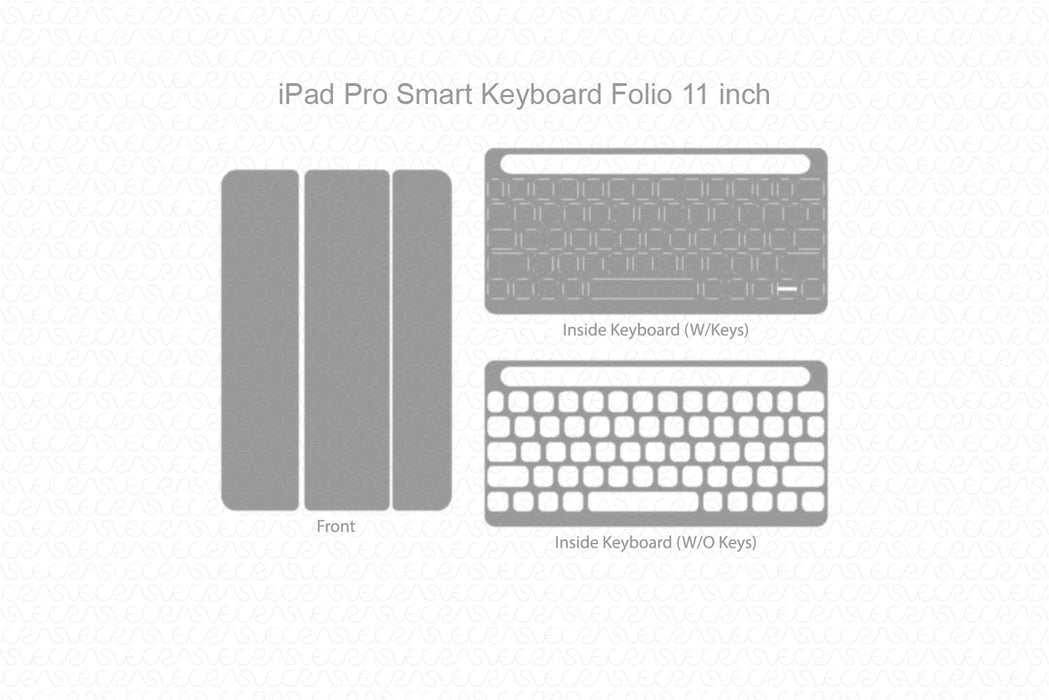 iPad Pro Smart Keyboard Folio 11 inch Full Wrap Skin Vector CutFile Template