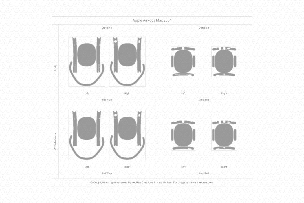 Apple AirPods Max 2024 | Vinyl Skin Cut File Template Complete Kit