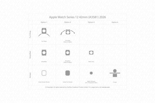 Apple Watch Series 12 42mm 2026 | Skin Template Vector