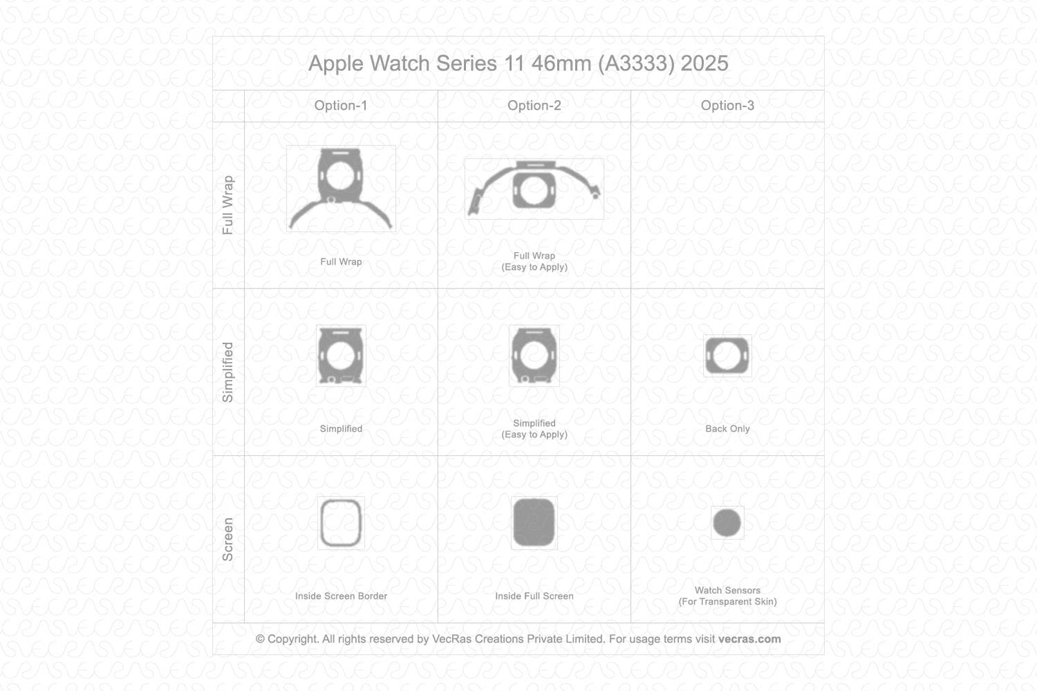 Watch Cut File Apple Watch Series 11 46mm Vinyl Skin Cut File Template — VecRas