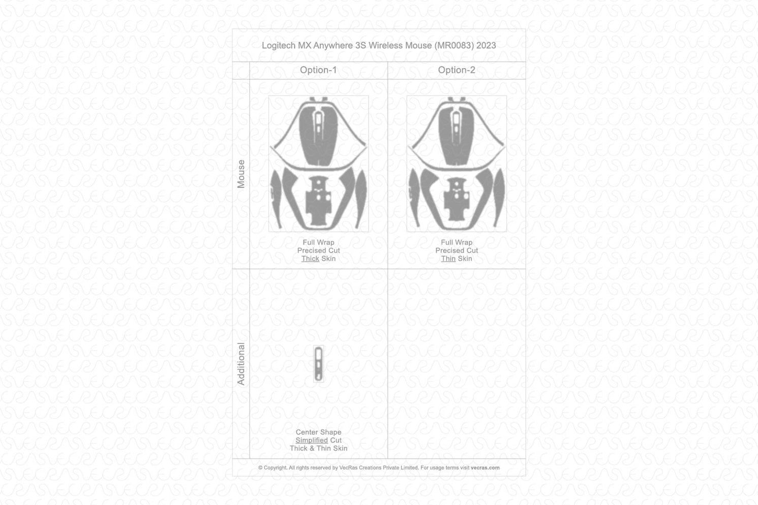 Logitech MX Anywhere 3S Wireless Mouse Skin CutFile Vector Template ...