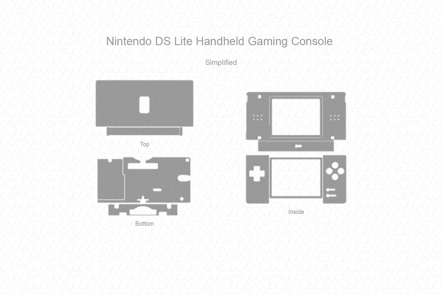 Nintendo DS Lite Handheld Gaming Console Vinyl Skin Cut File Template ...