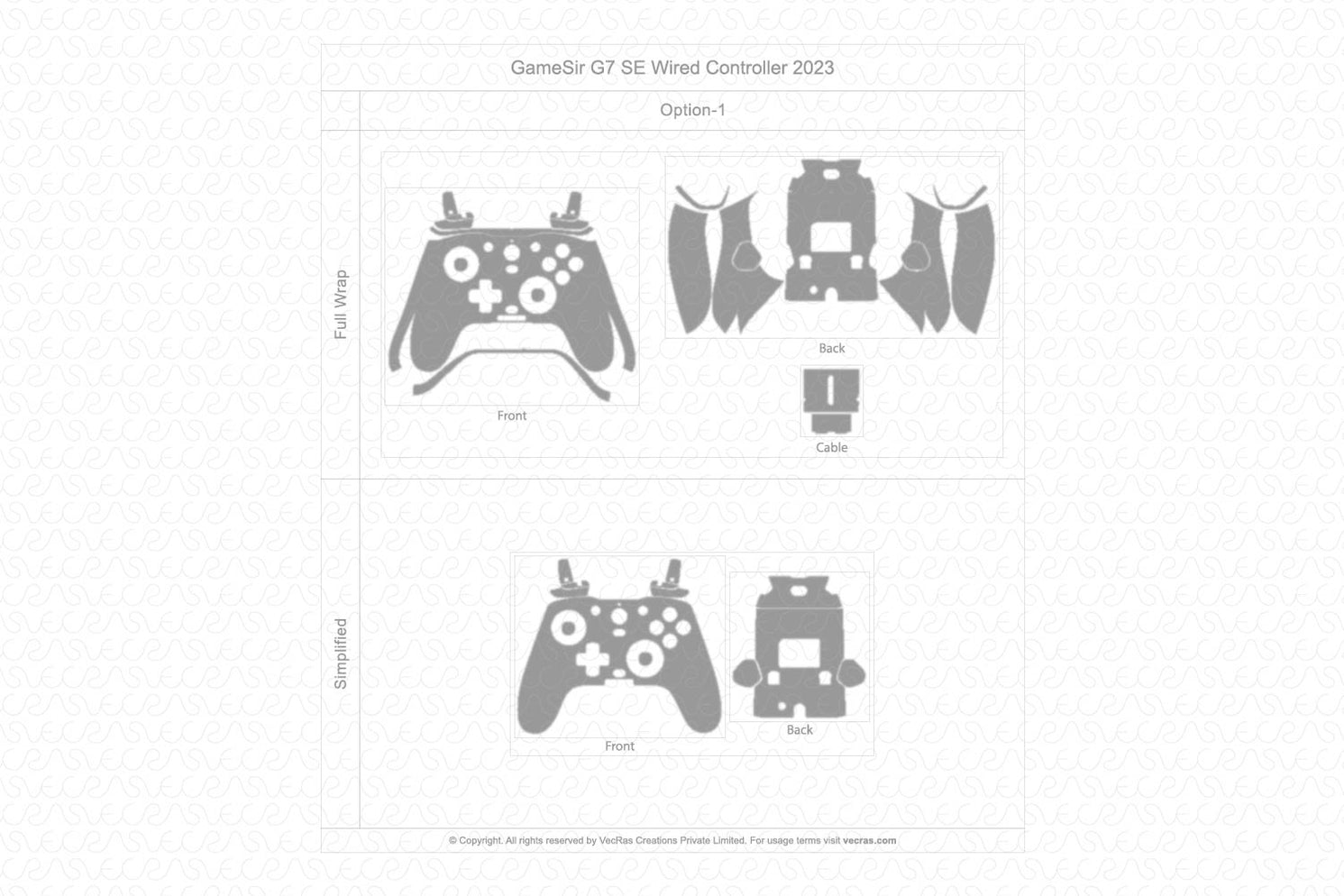 GameSir G7 SE Wired Controller Vinyl Skin Cut File Template — VecRas