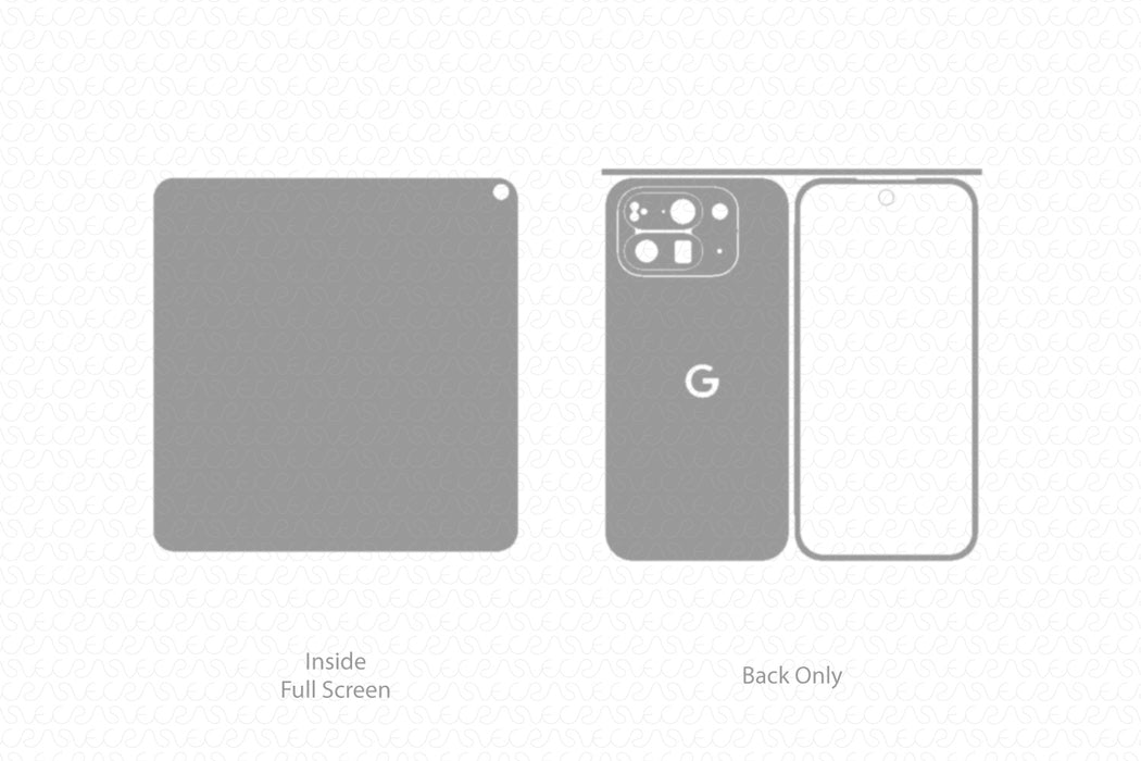Pixel 10 Pro Fold Mobile 2025 | Vinyl Skin Cut File Template Back Only