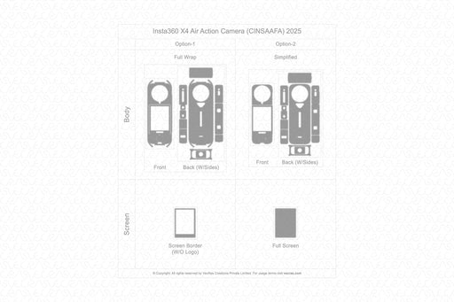Insta360 X4 Air Action Camera 2025 | Skin Template Vector 