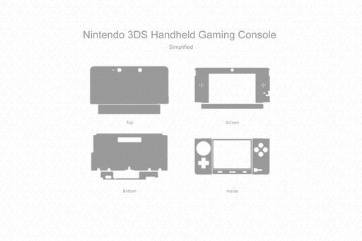 Nintendo 3DS Handheld Gaming Console 2011 | Vinyl Skin Cut File Template Simplified