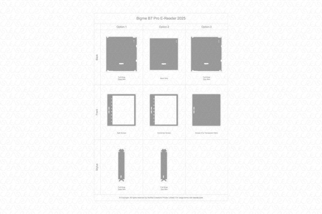 Bigme B7 Pro E-Reader 2025 | Vinyl Skin Cut File Template Complete Kit