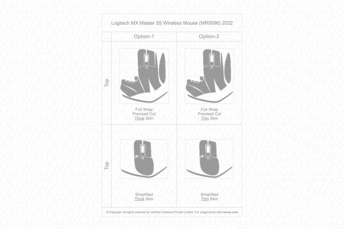 Logitech MX Master 3S Skin CutFile Vector Template Full Wrap SVG — VecRas