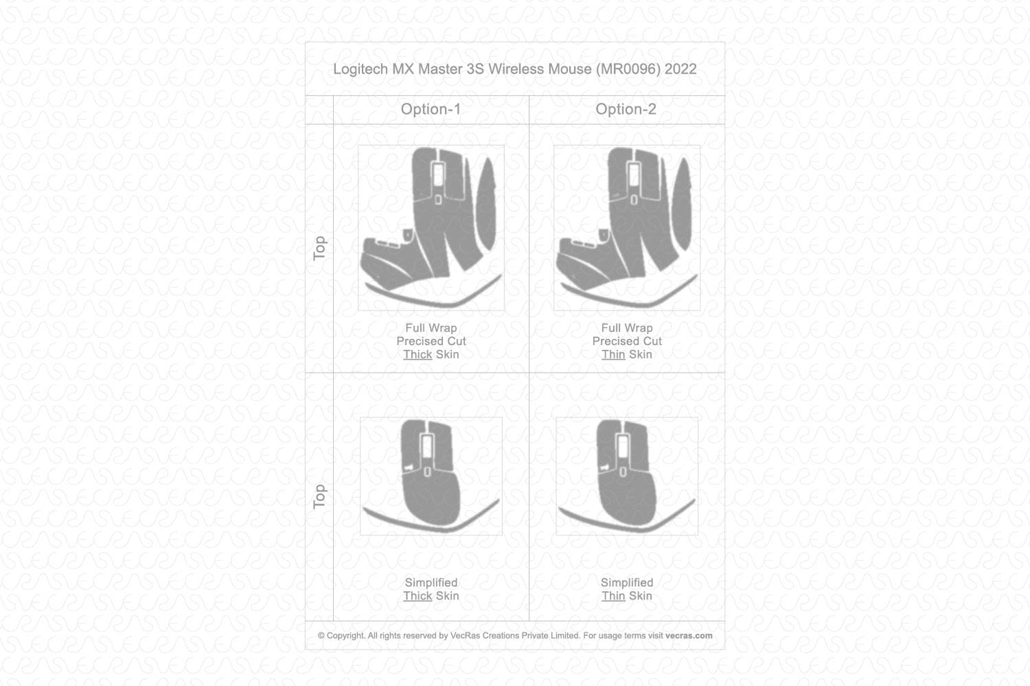 Logitech MX Master 3S Skin CutFile Vector Template Full Wrap SVG — VecRas