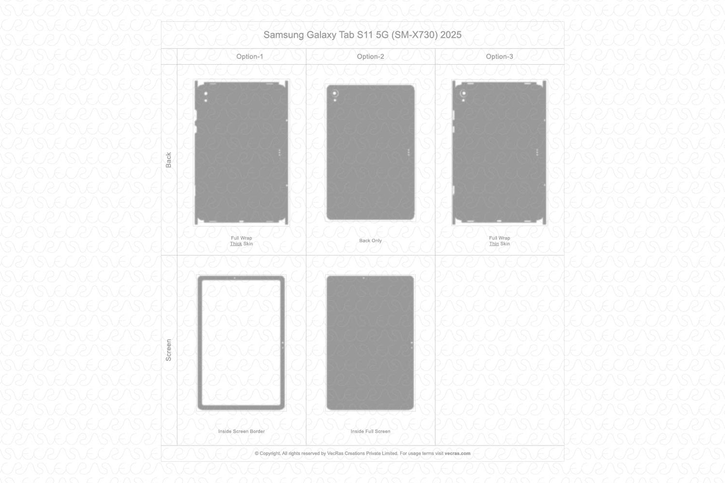 Galaxy Tab S11 Vinyl Skin Cut File Template — VecRas