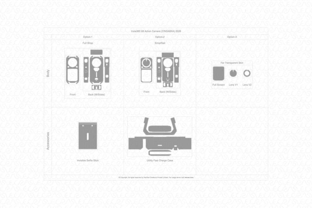 Insta360 X6 Action Camera 2026 | Skin Template Vector