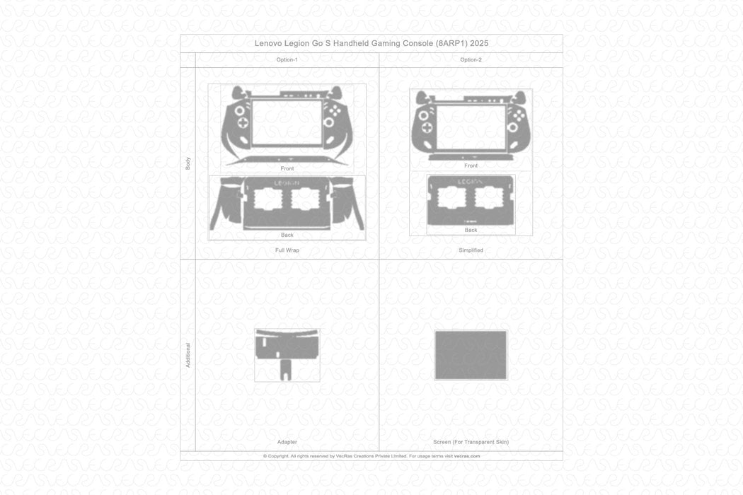 Lenovo Legion Go S Handheld Gaming Console 2025 Skin Cutfile