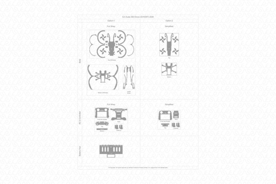 DJI Avata 360 Drone 2026 | Skin Template Vector