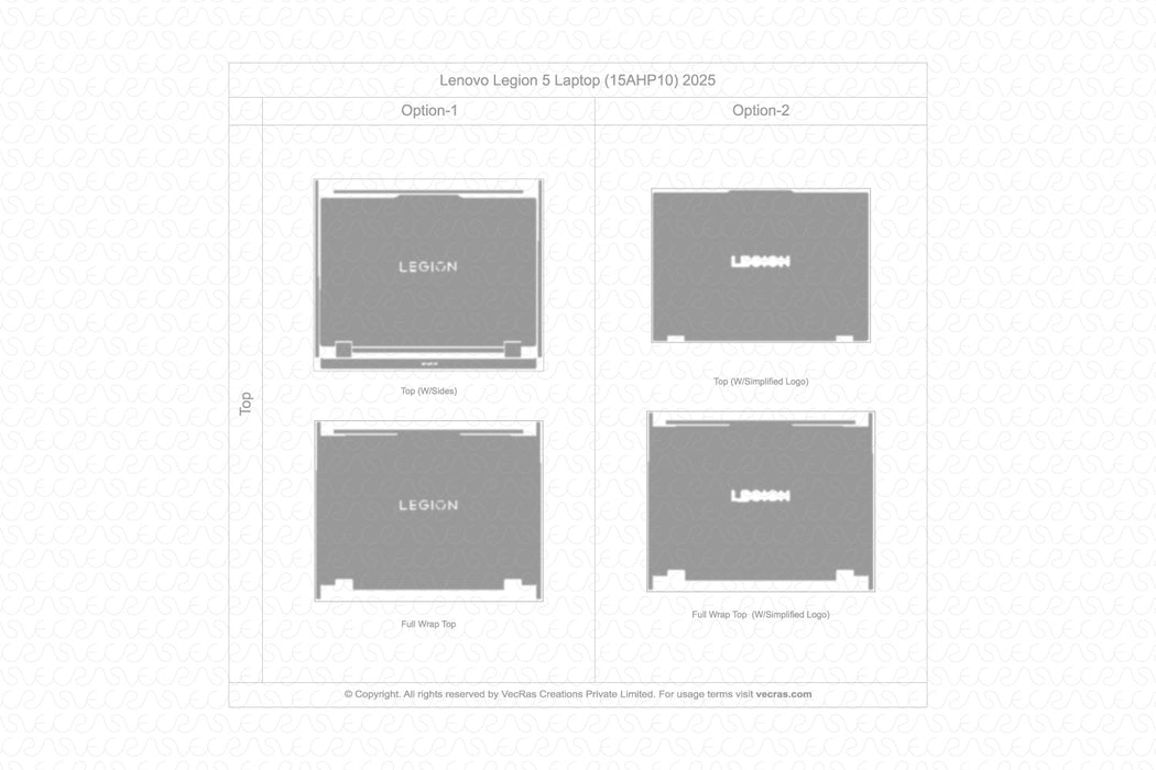 Lenovo Legion 5 Gen 10 2025 | Vinyl Skin Cut File Template 
